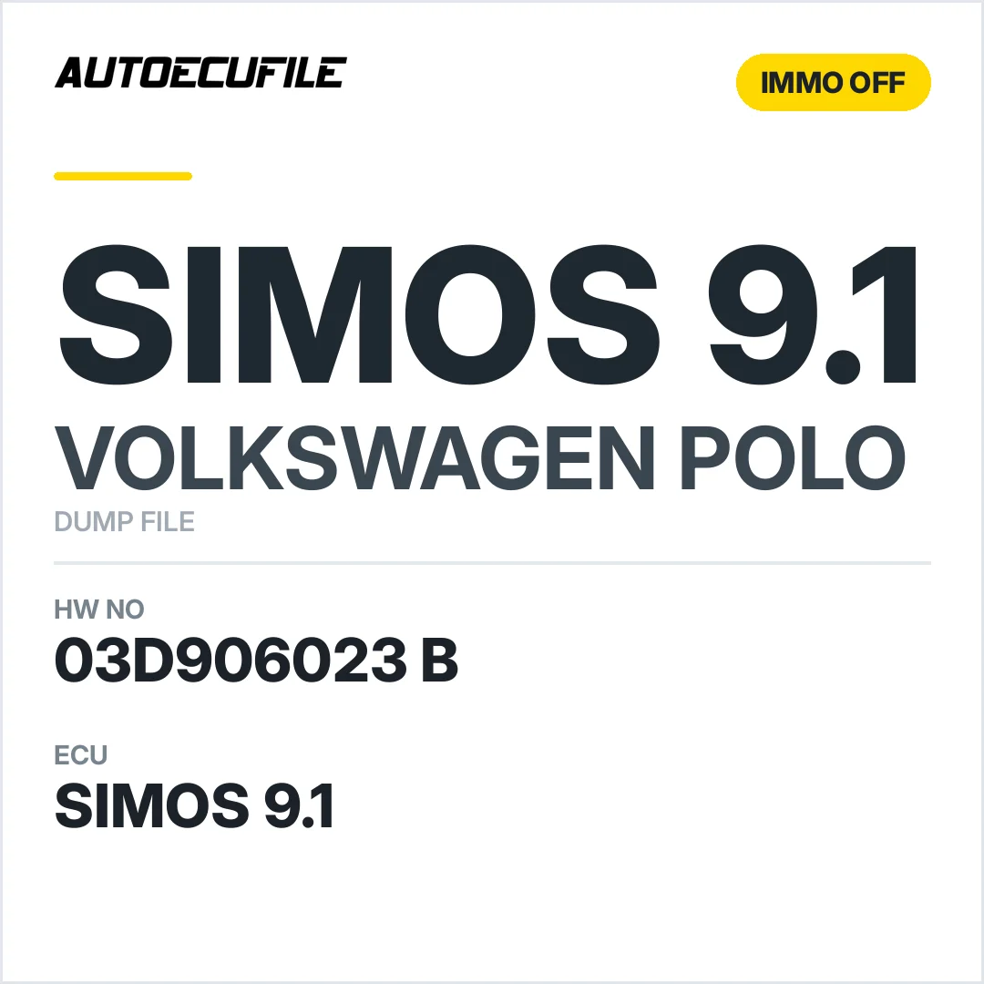 VW POLO SIMOS 9.1 03D906023 B  IMMO OFF DUMP