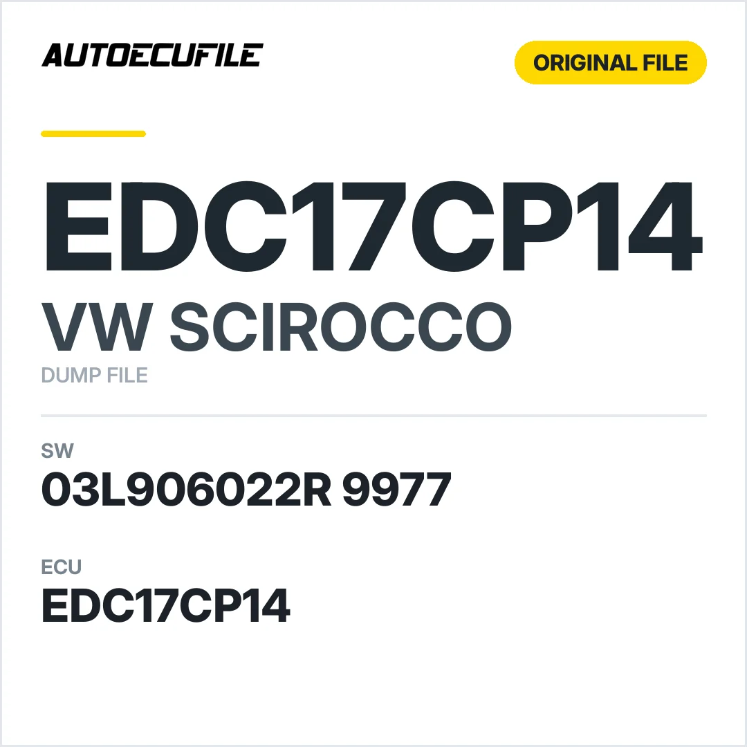 VW SCIROCCO EDC17CP14 03L906022R 9977 1037563289 DUMP
