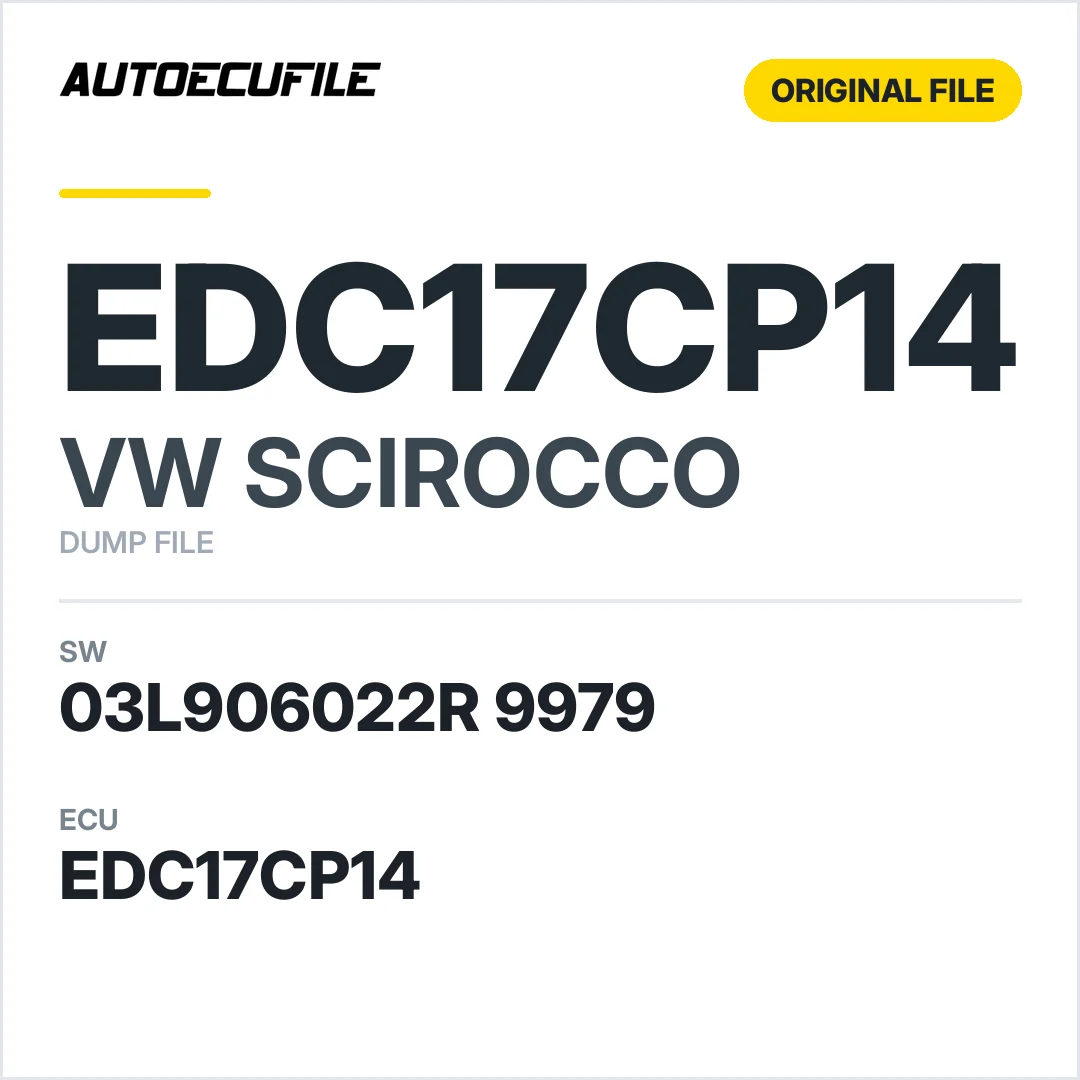 VW SCIROCCO EDC17CP14 03L906022R 9979 1037564227 DUMP