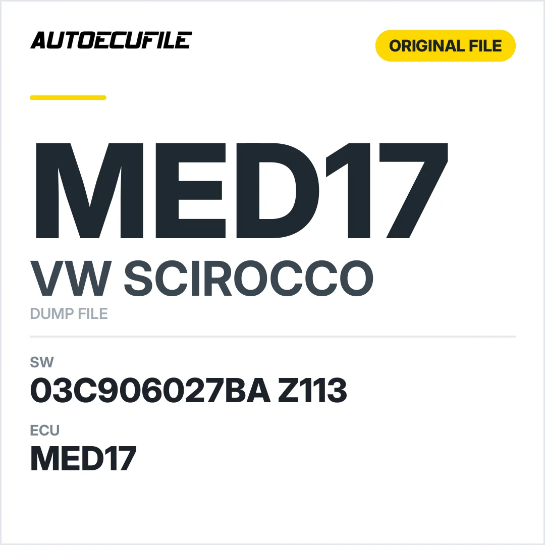 VW SCIROCCO MED17 03C906027BA Z113 DUMP