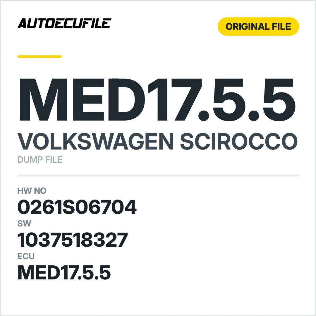 VW SCIROCCO MED17.5.5 0261S06704 03C906027BS  1676 1037518327 DUMP