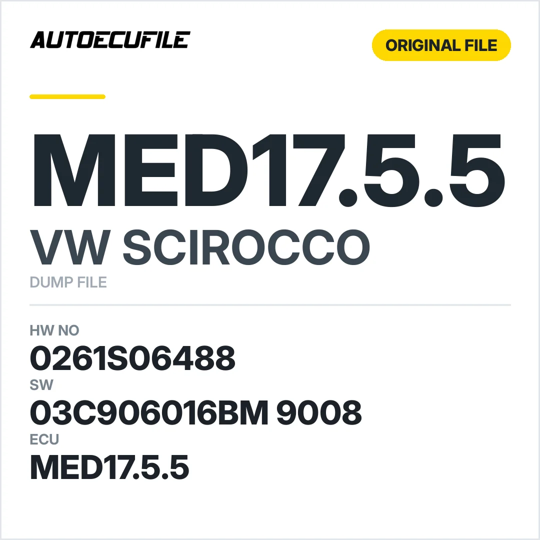 VW SCIROCCO MED17.5.5 03C906016BM 9008 1037515947 DUMP