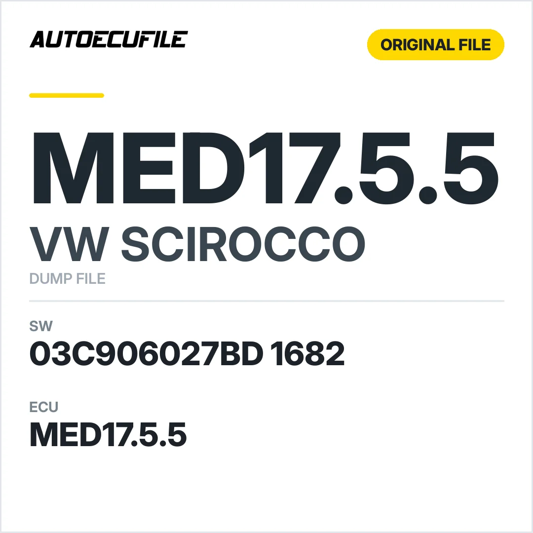 VW SCIROCCO MED17.5.5 03C906027BD 1682 1037518384 DUMP