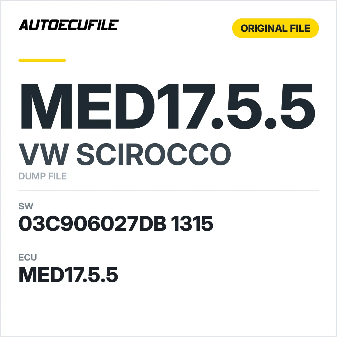 VW SCIROCCO MED17.5.5 03C906027DB 1315 1037517845 DUMP