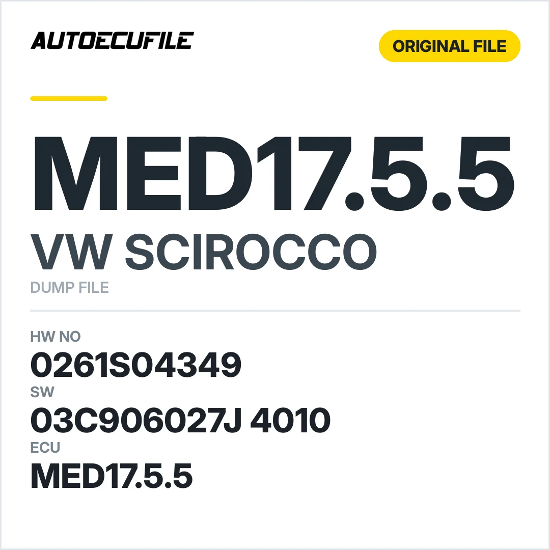 VW SCIROCCO MED17.5.5 03C906027J 4010 1037501382 DUMP