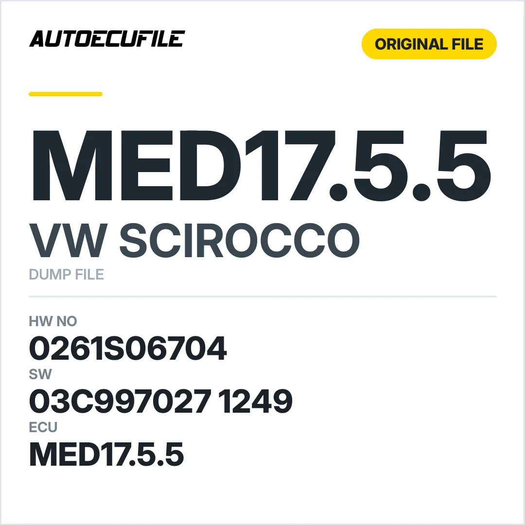 VW SCIROCCO MED17.5.5 03C997027 1249 1037516937 DUMP