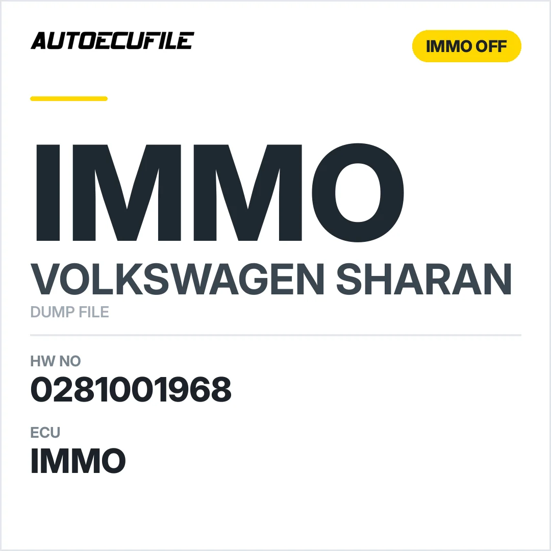 VW SHARAN 0281001968 028906021 JK IMMO OFF DUMP