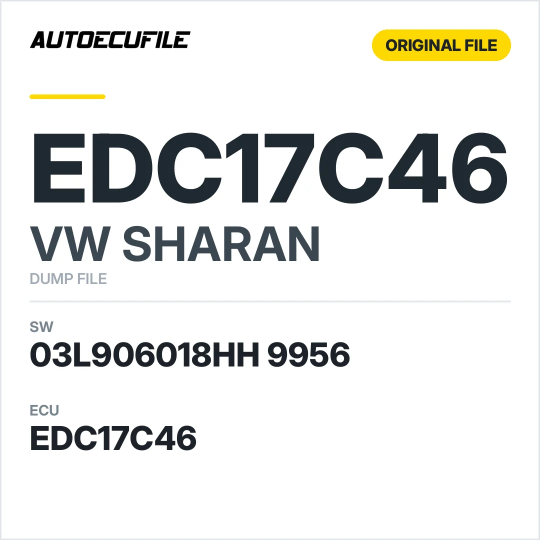 VW SHARAN EDC17C46 03L906018HH  9956 1037526396 DUMP