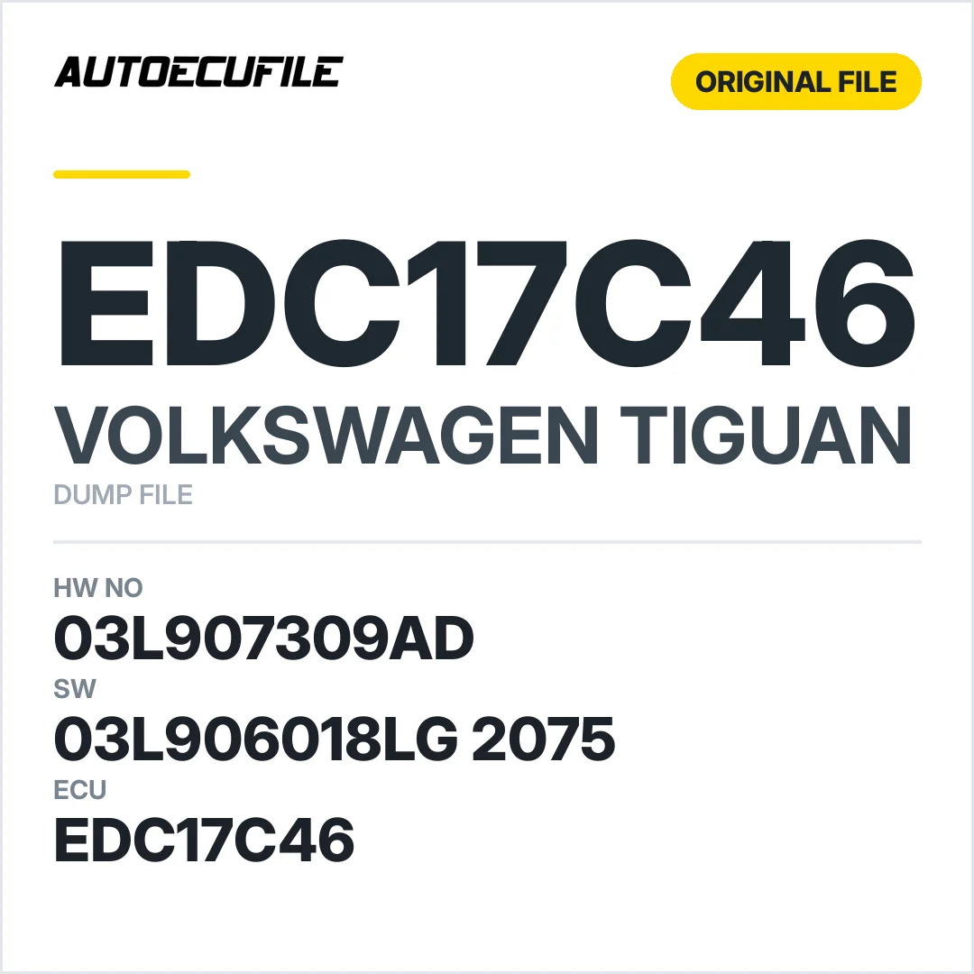 VW TIGUAN EDC17C46 03L906018LG 2075 1037519357 FLASH DUMP
