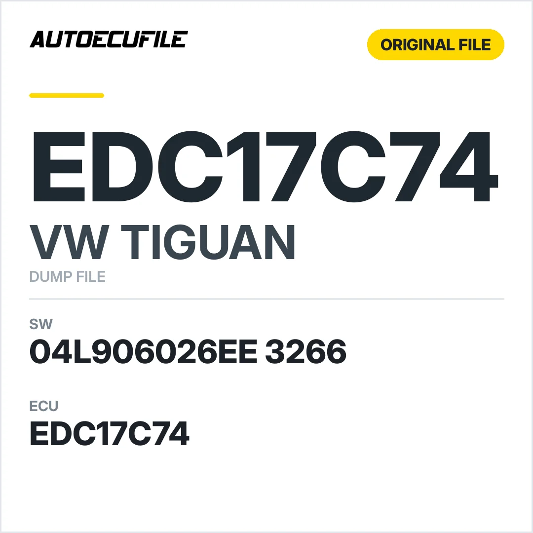 VW TIGUAN EDC17C74 04L906026EE 3266 10SW009806 DUMP