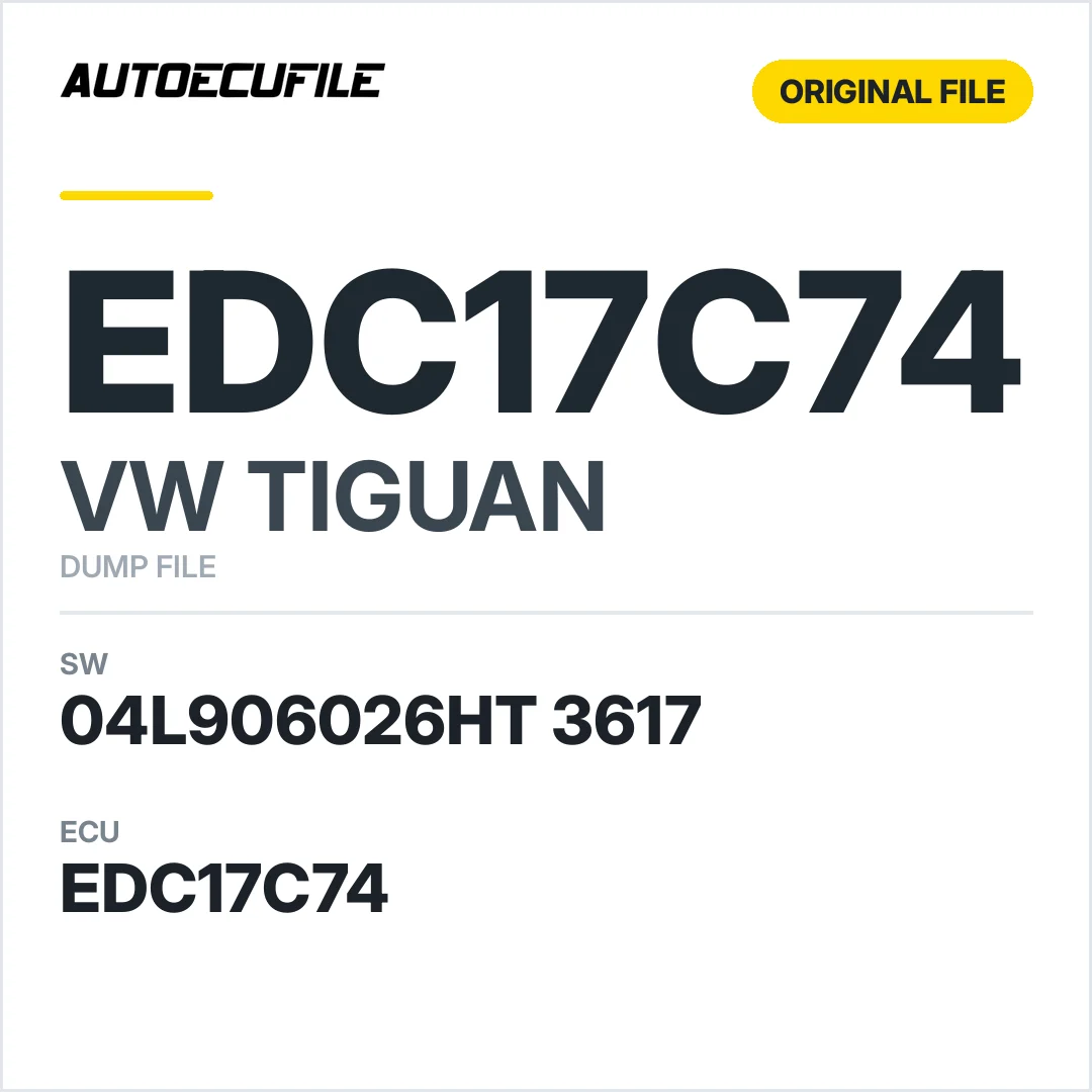 VW TIGUAN EDC17C74 04L906026HT 3617 10SW012829 DUMP