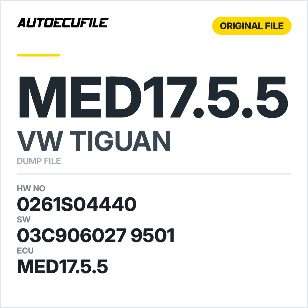 VW TIGUAN MED17.5.5 03C906027 9501 1037519129 DUMP