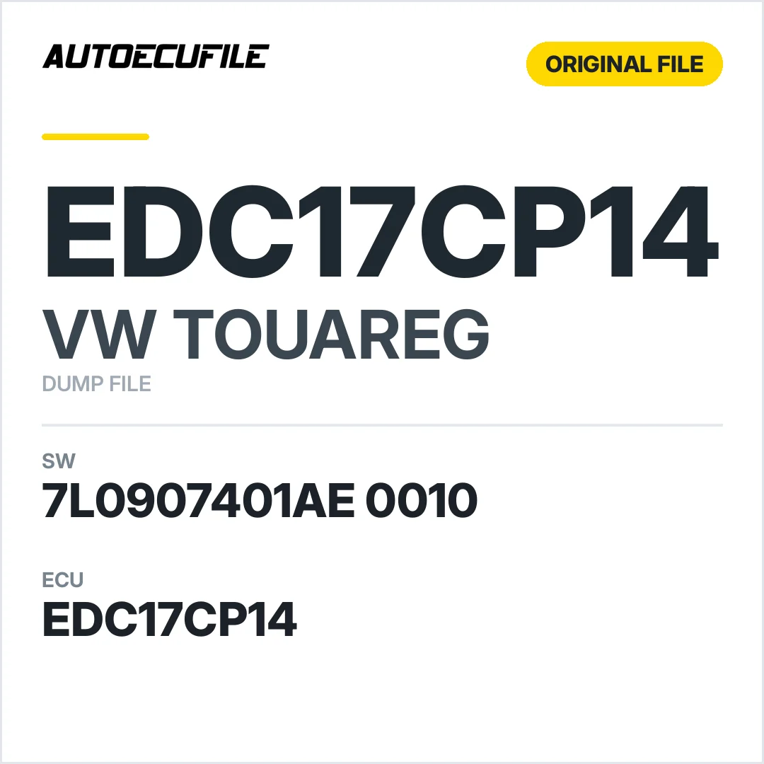 VW TOUAREG EDC17CP14 7L0907401AE 0010 1037536619 DUMP