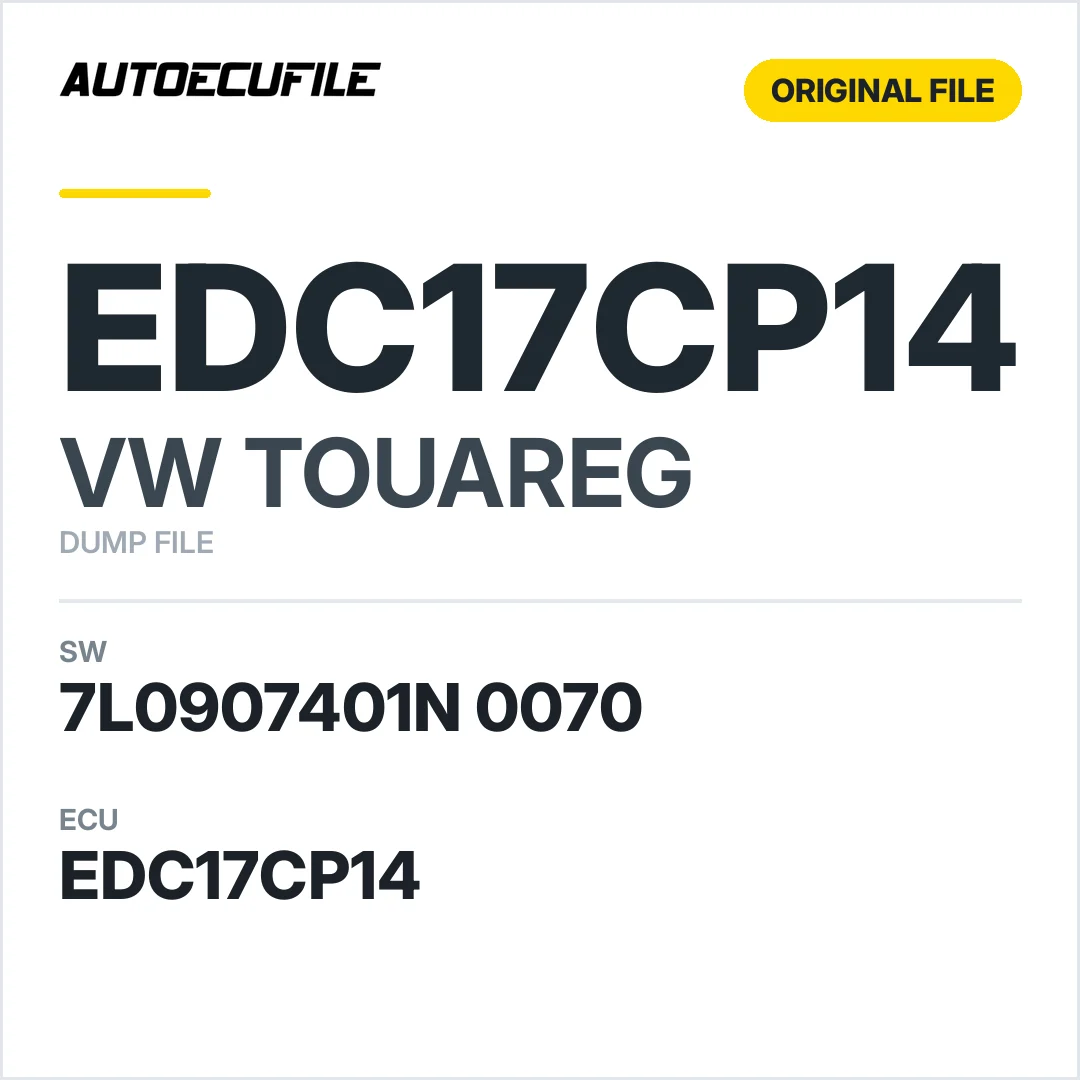 VW TOUAREG EDC17CP14 7L0907401N 0070 1037521067 DUMP
