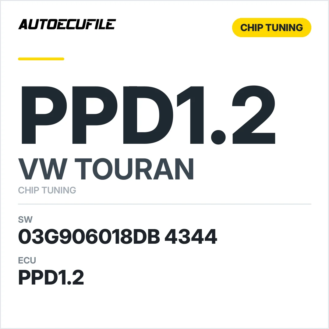 VW TOURAN PPD1.2 03G906018DB 4344 DPF OFF STAGE1 TUNED