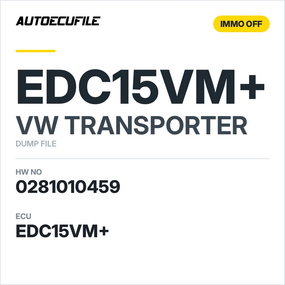 VW TRANSPORTER EDC15VM+ 0281010459 074906018 AL IMMO OFF DUMP