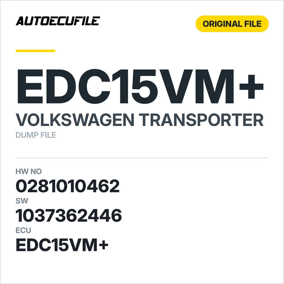 VW TRANSPORTER EDC15VM+ 0281010462 074906018 AK 1037362446 DUMP