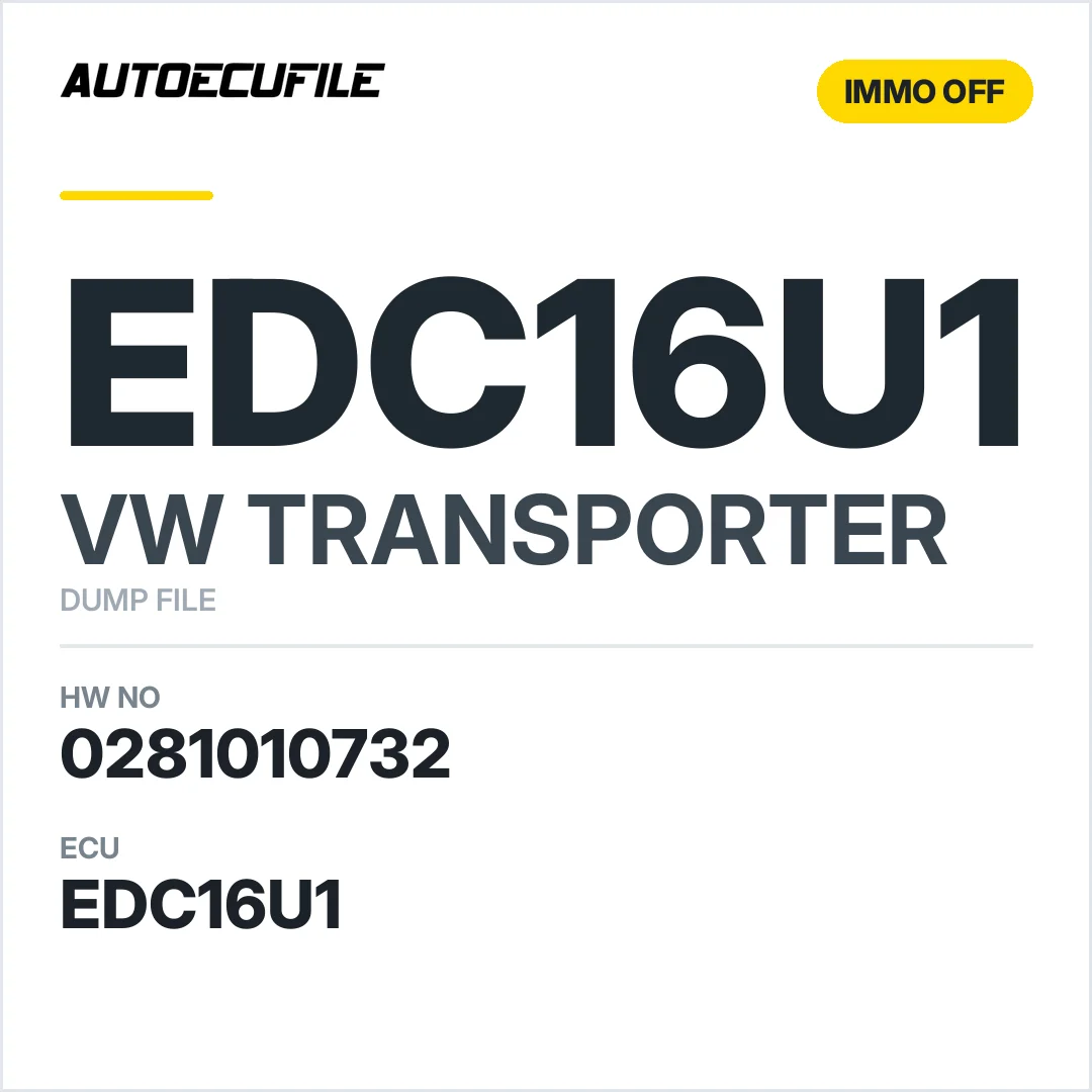 VW TRANSPORTER EDC16U1 0281010732 070906016 IMMO OFF DUMP