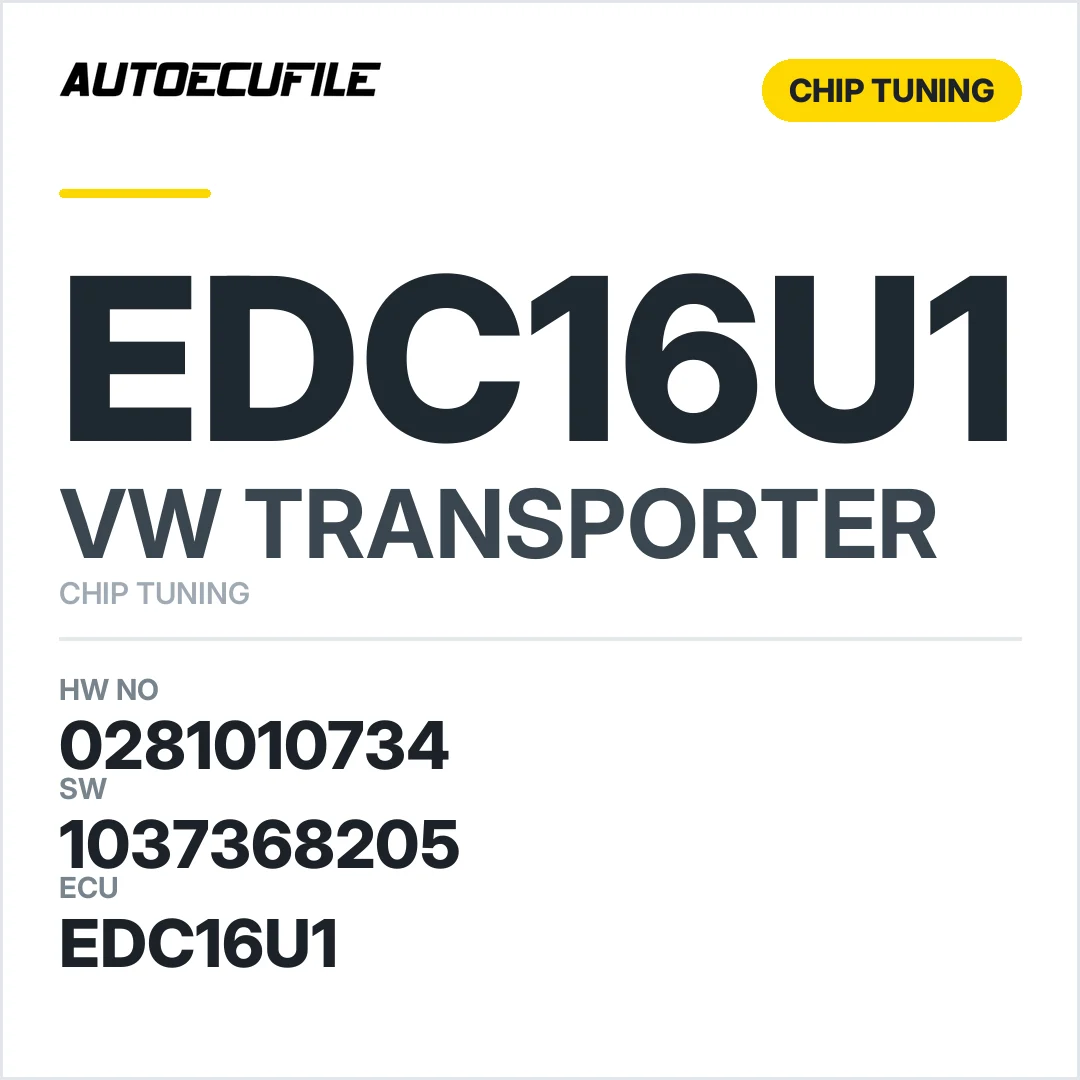 VW TRANSPORTER EDC16U1 0281010734 1037368205 TUNED