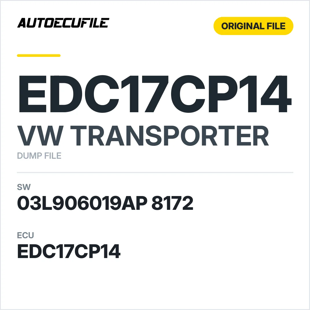 VW TRANSPORTER EDC17CP14 03L906019AP 8172 1037544710 DUMP