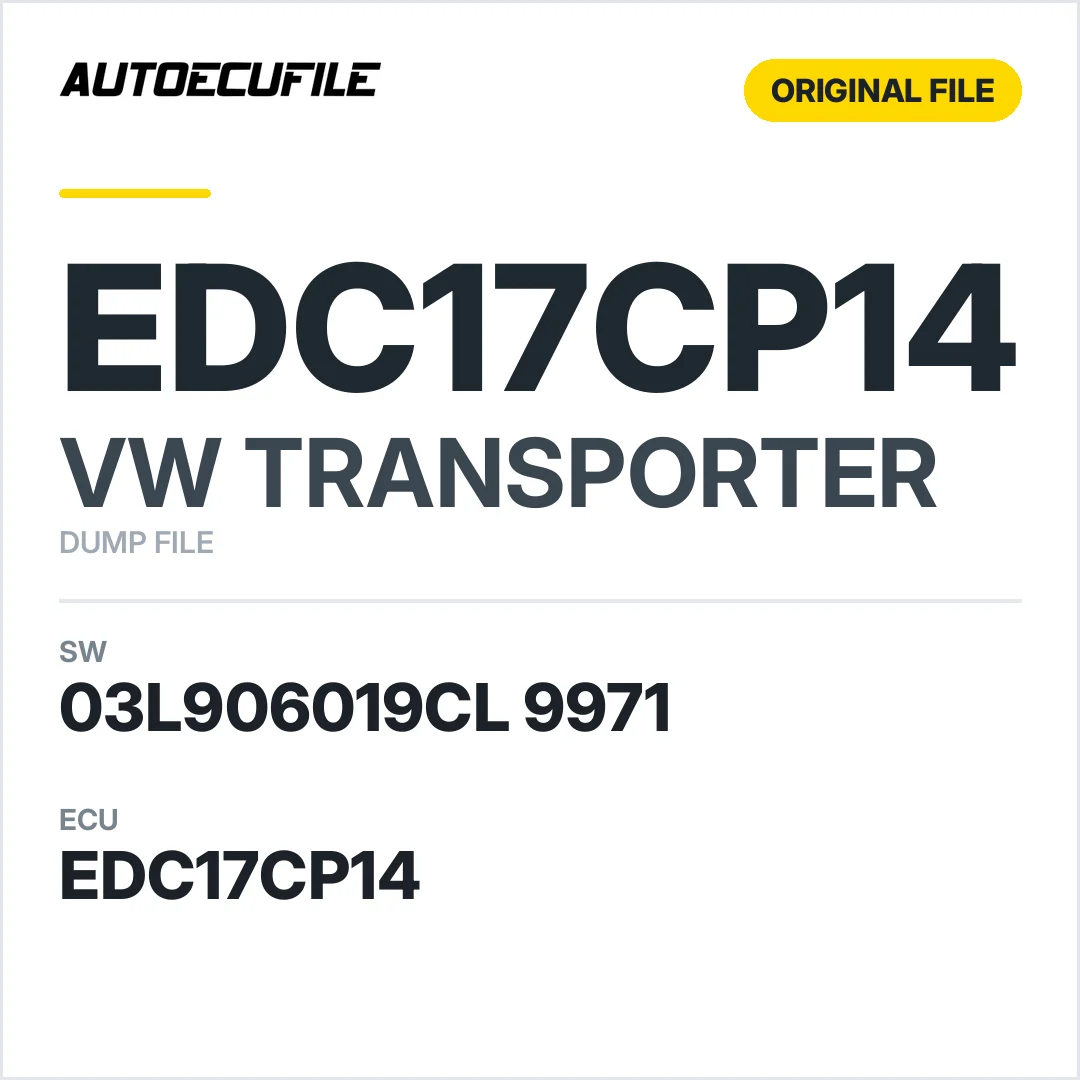 VW TRANSPORTER EDC17CP14 03L906019CL 9971 1037544724 DUMP