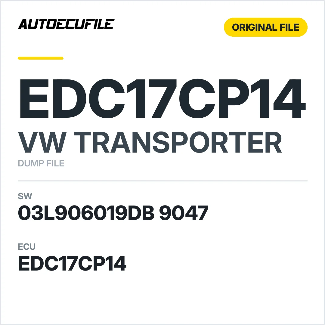 VW TRANSPORTER EDC17CP14 03L906019DB 9047 1037517511 DUMP