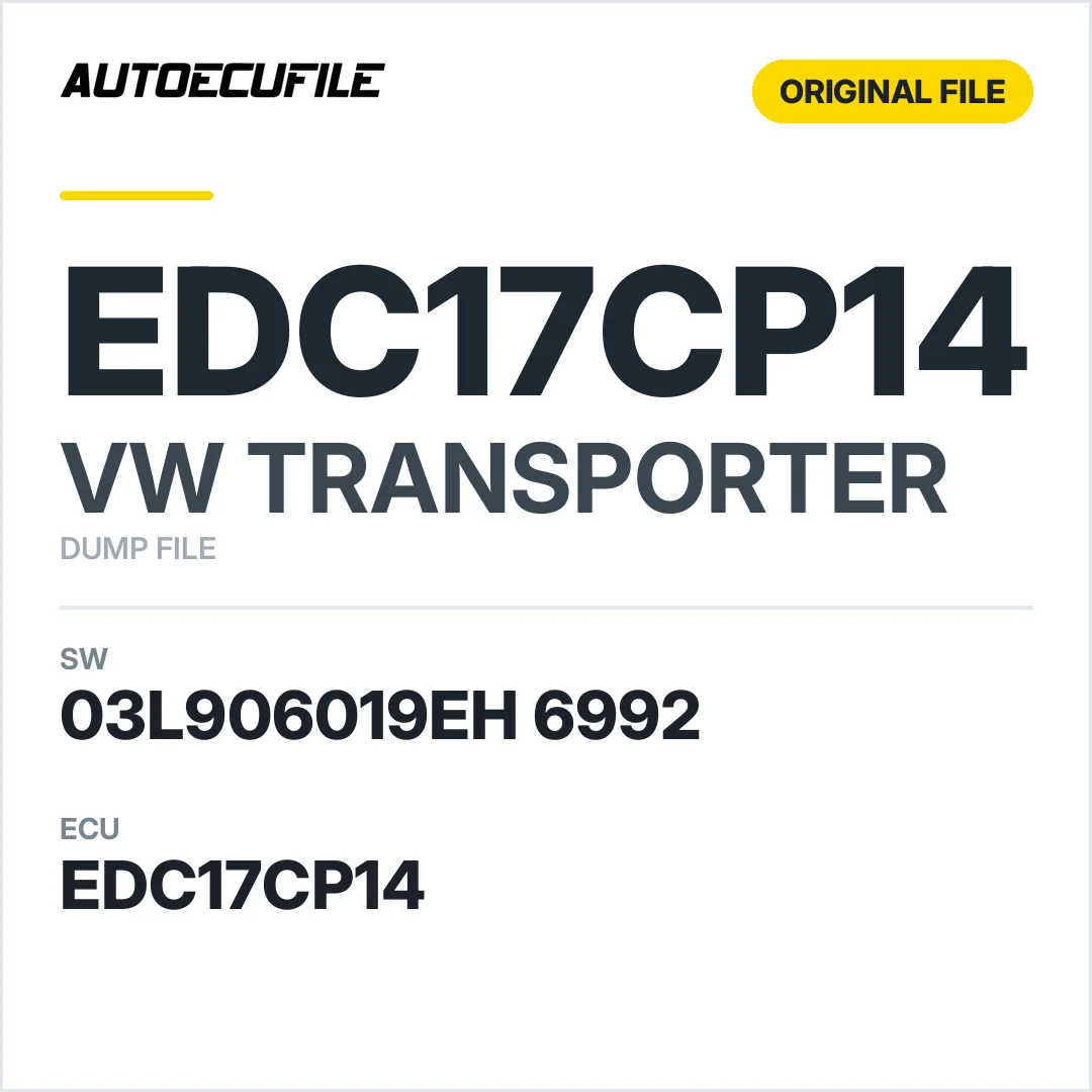 VW TRANSPORTER EDC17CP14 03L906019EH 6992 1037536636 DUMP