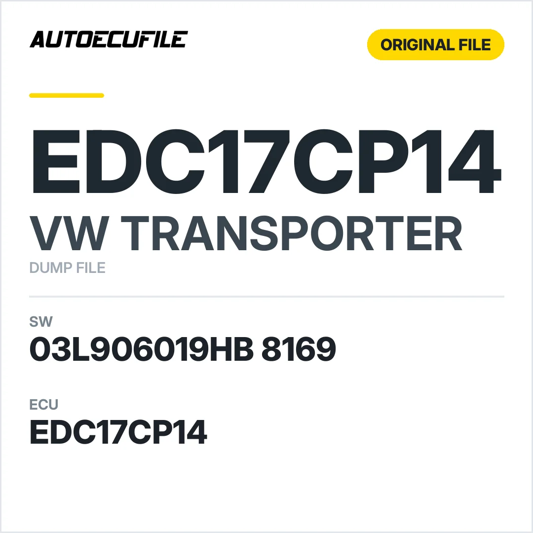 VW TRANSPORTER EDC17CP14 03L906019HB 8169 1037544711 DUMP
