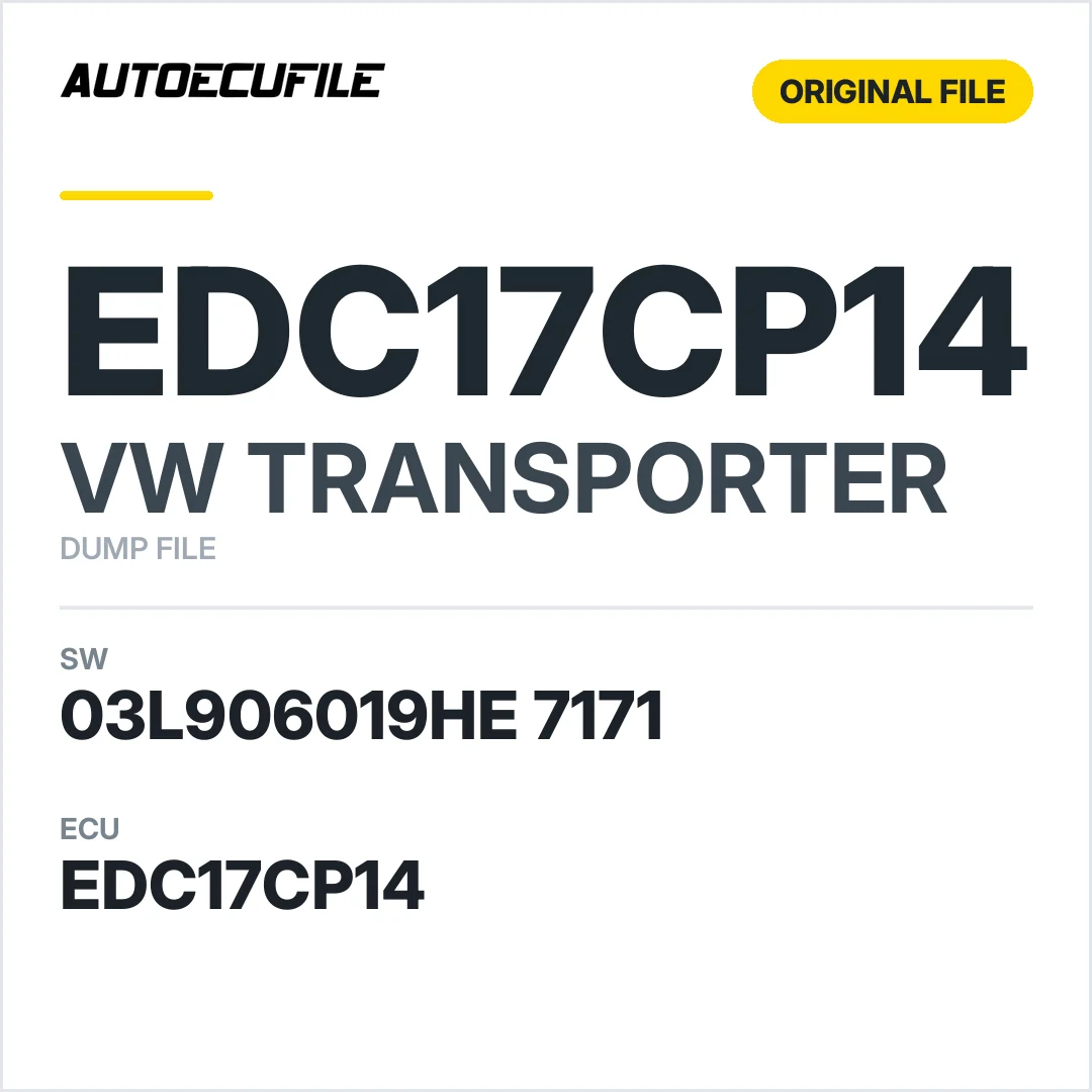 VW TRANSPORTER EDC17CP14 03L906019HE 7171 1037536644 DUMP