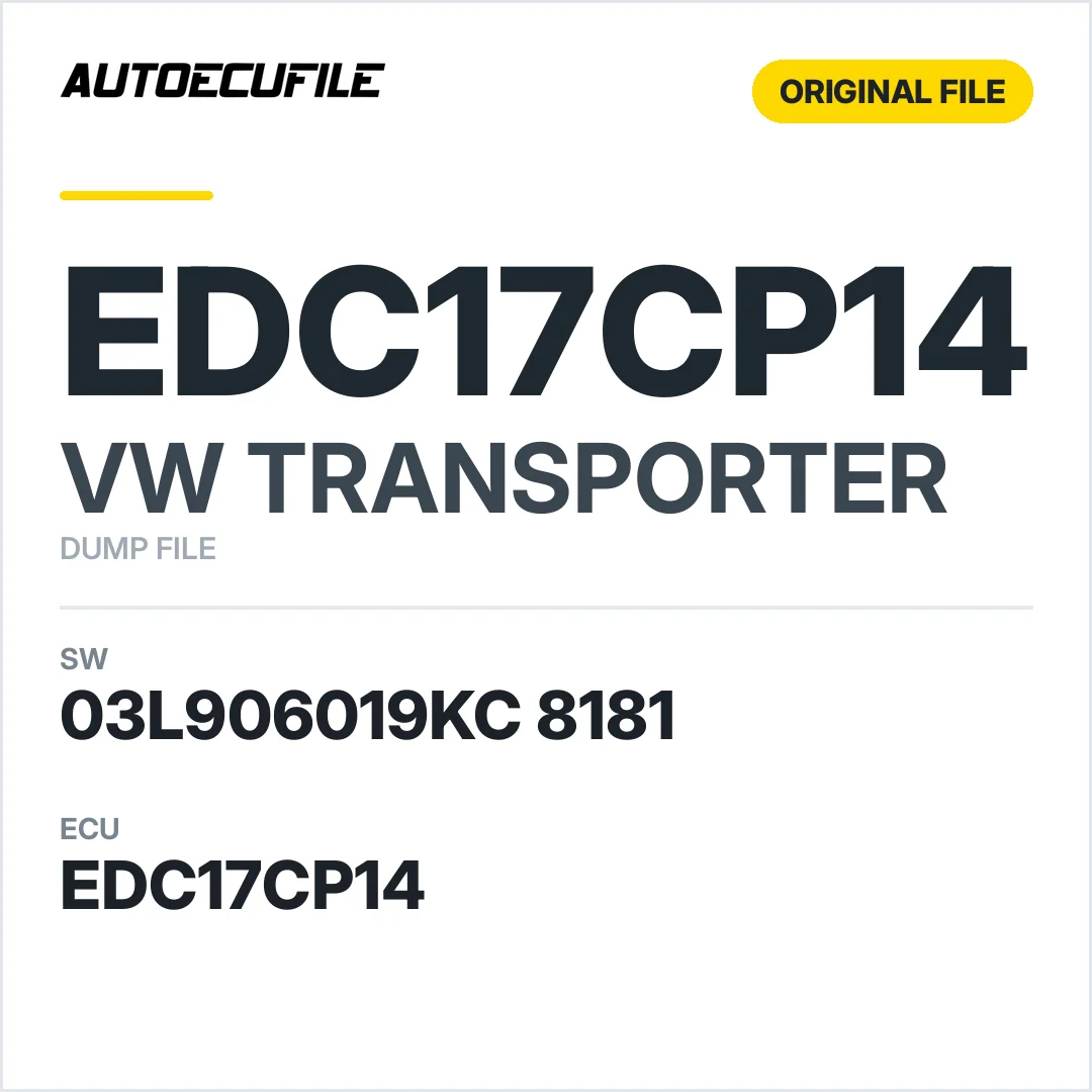 VW TRANSPORTER EDC17CP14 03L906019KC 8181 1037544707 DUMP