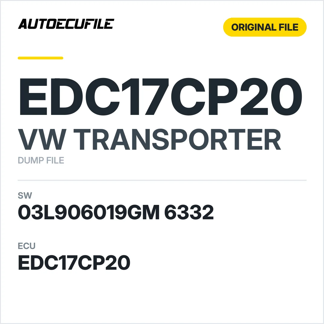 VW TRANSPORTER EDC17CP20 03L906019GM 6332 1037542229 DUMP