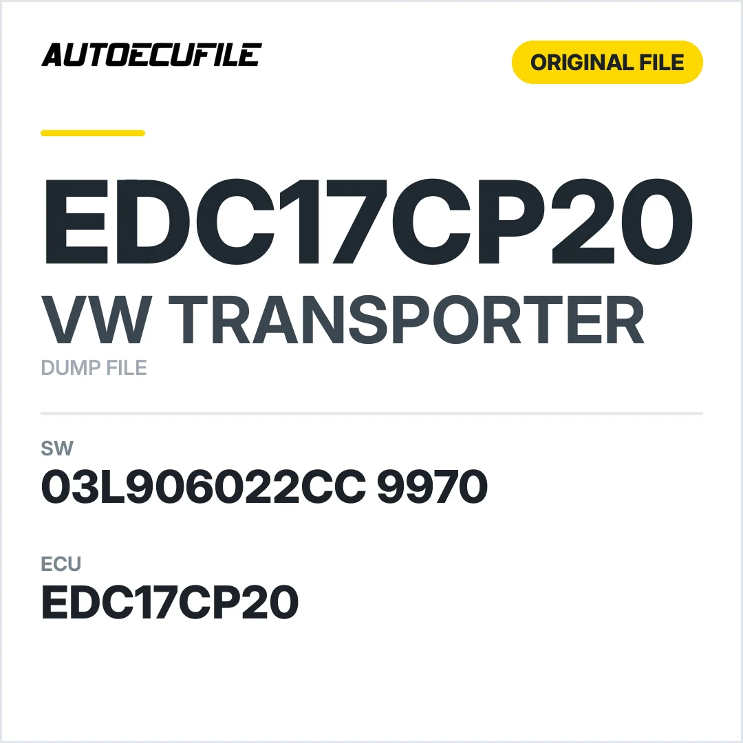 VW TRANSPORTER EDC17CP20 03L906022CC 9970 1037535349 DUMP