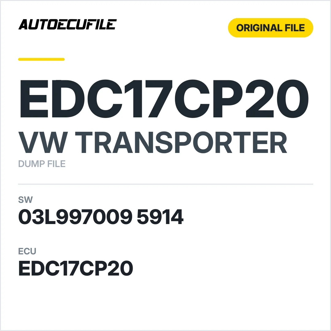 VW TRANSPORTER EDC17CP20 03L997009 5914 1037536273 DUMP