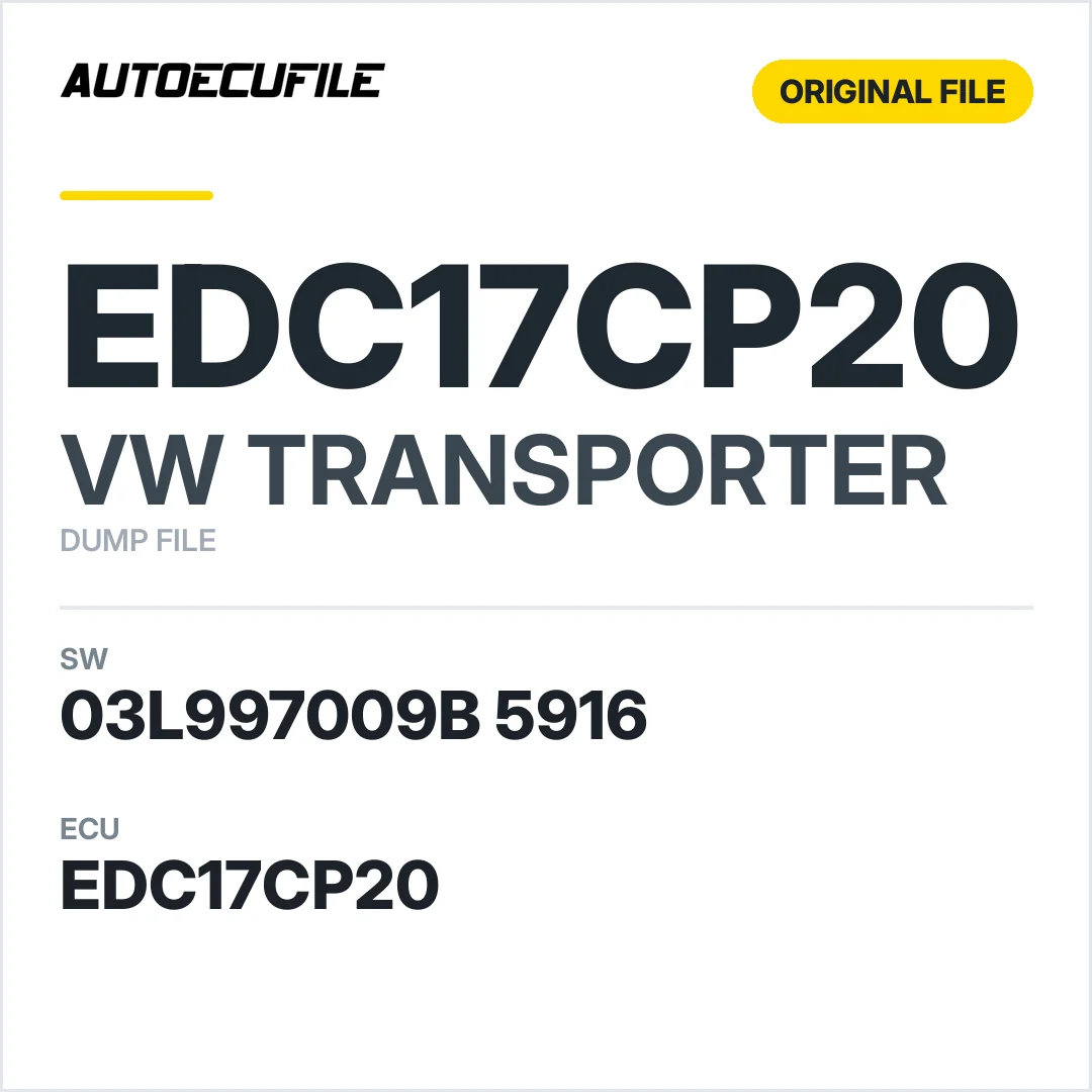 VW TRANSPORTER EDC17CP20 03L997009B 5916 1037536271 DUMP