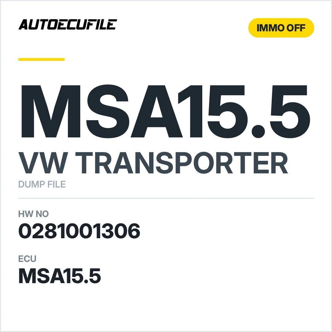 VW TRANSPORTER MSA15.5 0281001306 074906021 A IMMO OFF DUMP
