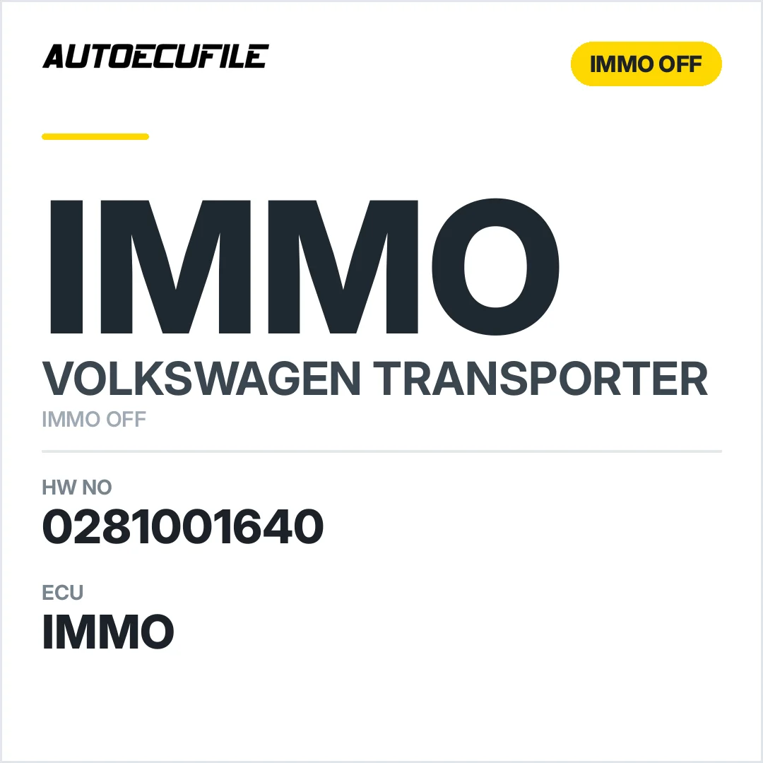 VW TRANSPORTER T4  0281001640 IMMO OFF