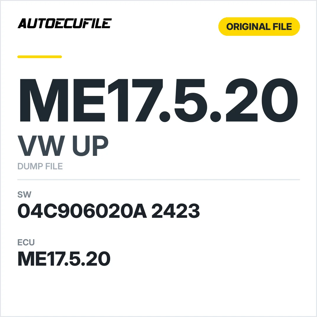VW UP ME17.5.20 04C906020A 2423 1037522130 DUMP
