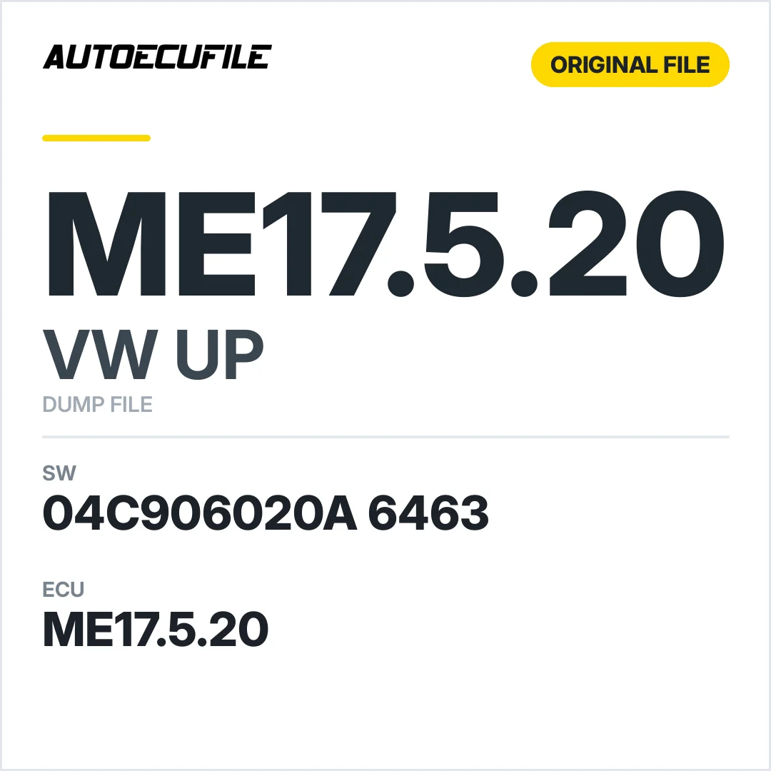 VW UP ME17.5.20 04C906020A 6463 1037538183 DUMP
