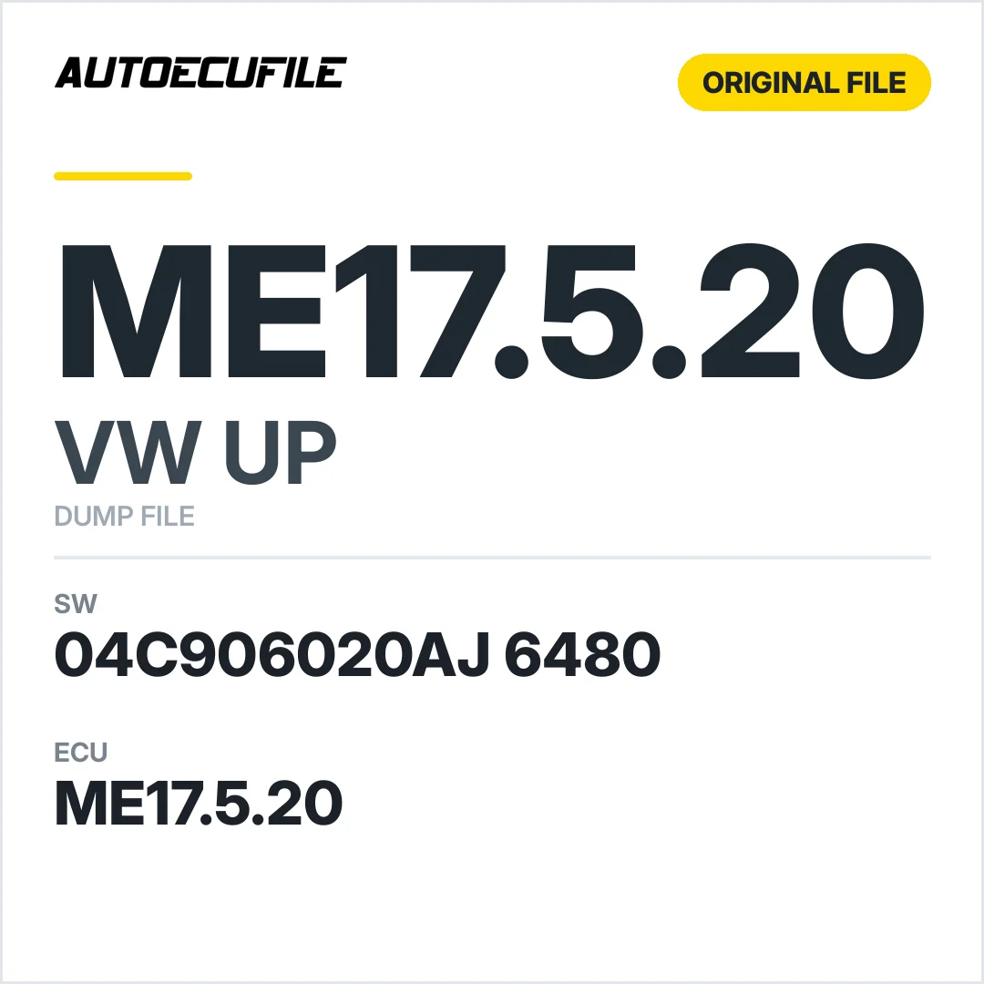 VW UP ME17.5.20 04C906020AJ 6480 1037538189 DUMP
