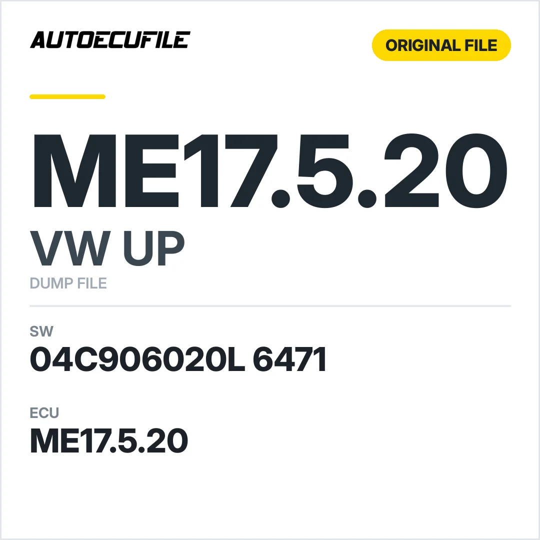 VW UP ME17.5.20 04C906020L 6471 1037538220 DUMP