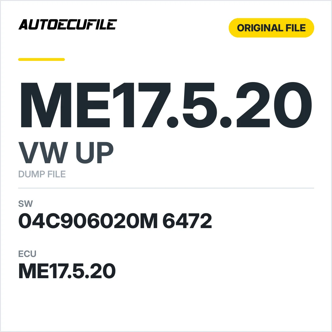 VW UP ME17.5.20 04C906020M 6472 1037538222 DUMP